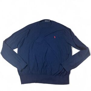 Polo Ralph Lauren Men’s Cashmere Blend Blue Sweater Red Pony Size XXL